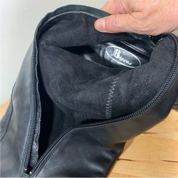 Browns Black Over the Knee Leather Heel Boots Sz 41 Modern Victorian Made Italy - Picture 4 of 12